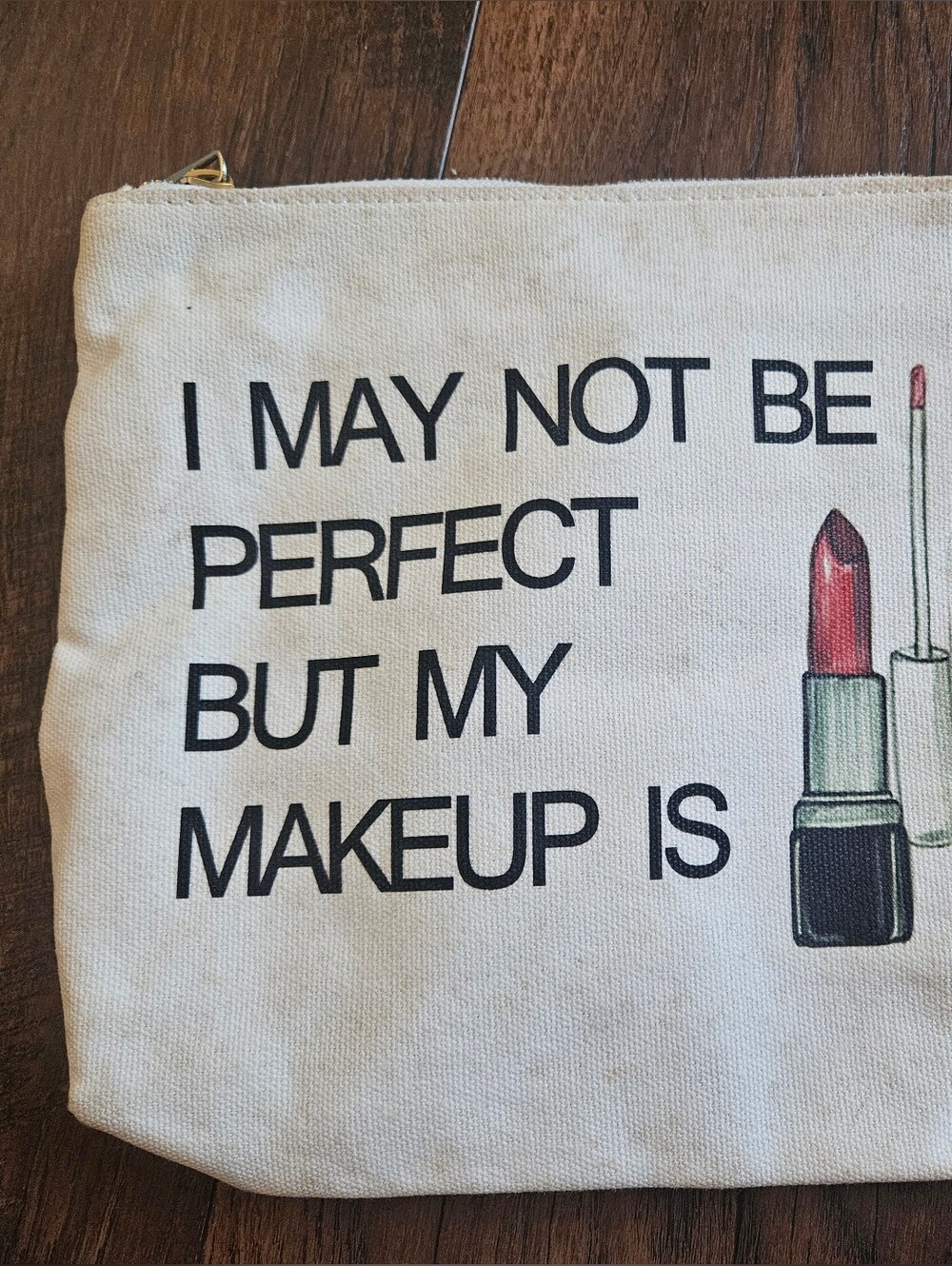 Makeup Pouch with Lipstick Graphic